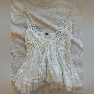 White Free People Flowy Tank